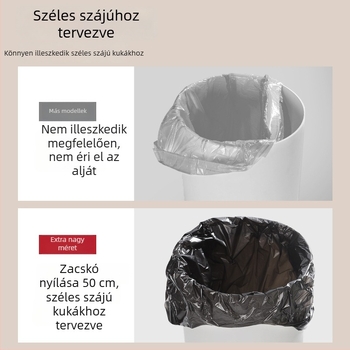 Fekete mellény-stílusú egyszer használatos szemeteszsák, otthoni használatra, vastagabb kivitelben, kézi fogantyúval, irodába alkalmas, tartós és testreszabható.