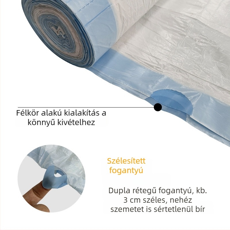 Vastagított szemeteszsákok kötős zsinórral, nagy méret, otthon, kollégium és iroda – 10 db