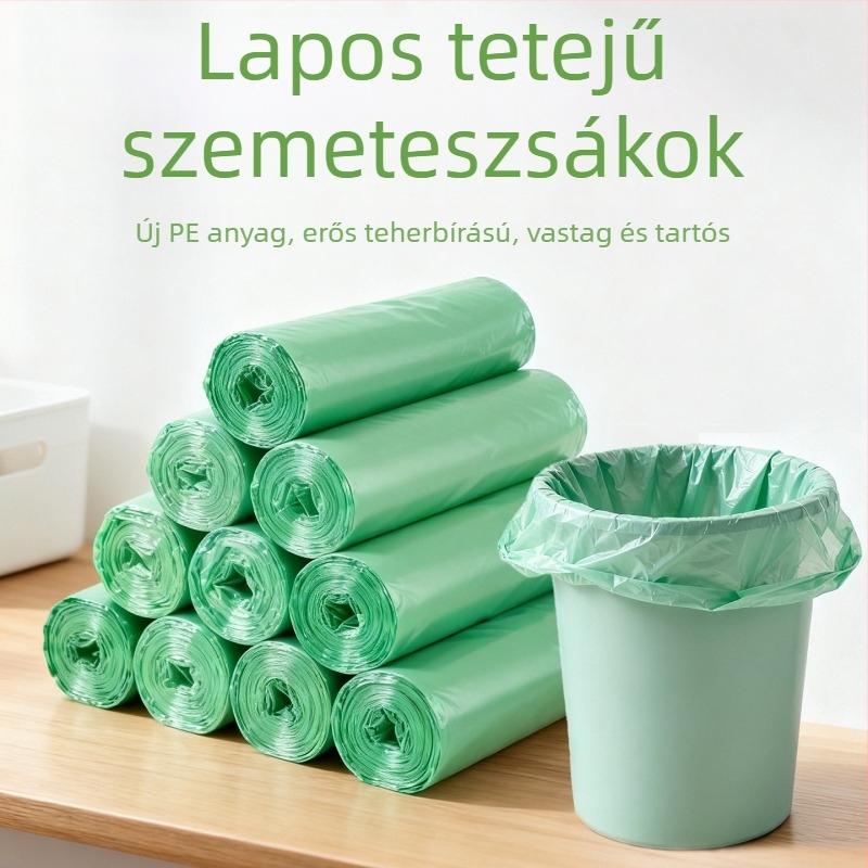 45×50 cm lapos szájú, kis méretű egyszer használatos szemeteszsákok HDPE-ből, 100 darabos csomag, otthon, konyha, iroda, hotel számára