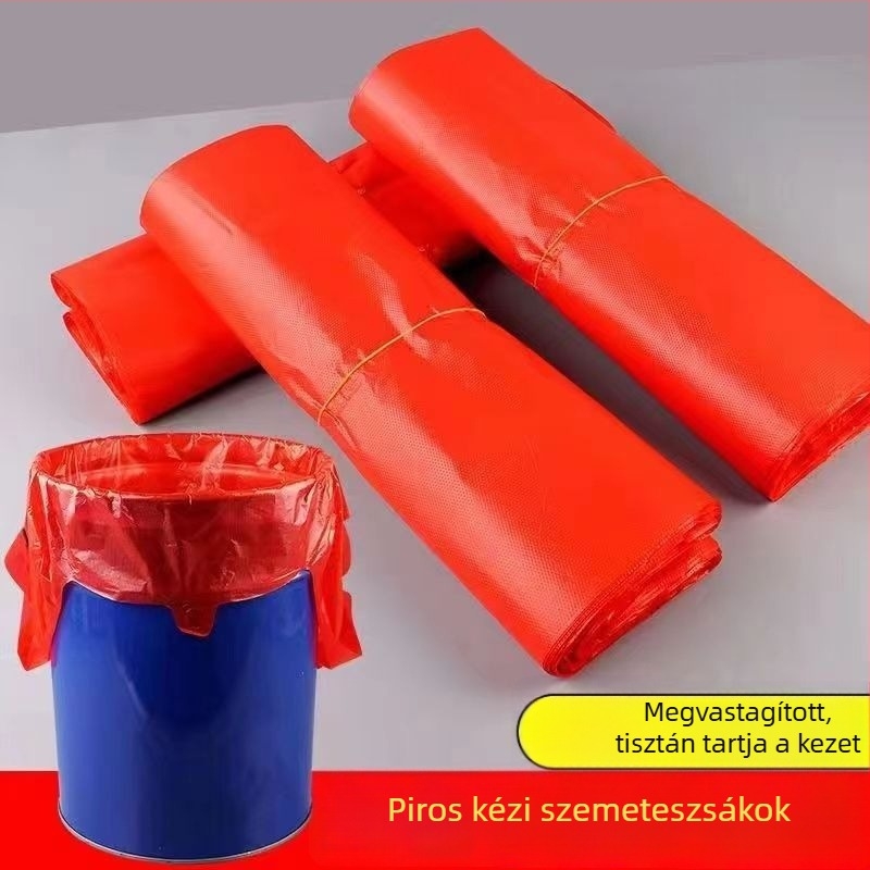 Piros hordozható, többfunkciós tároló táska – szemeteszsák, festékes vödör, vízvödör, váll- és kézitáska, konyhai szervező; vastagított, tartós, megfizethető