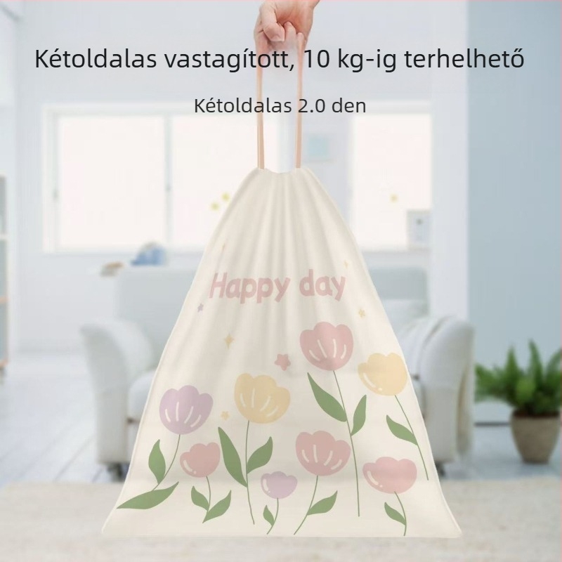 Vastag, fogantyús szemeteszsákok, szakadásállóak, nagy méretűek, konyhára és kollégiumba
