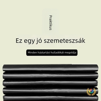 ☽ Vastagított egyszer használatos fekete mellény-stílusú szemeteszsákok, 50 darab, otthoni és irodai használatra, műanyag