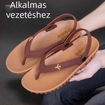 Hátsó pántos férfi nyári szandál, vietnámi stílusú, csúszásmentes gumitalp, vezetéshez