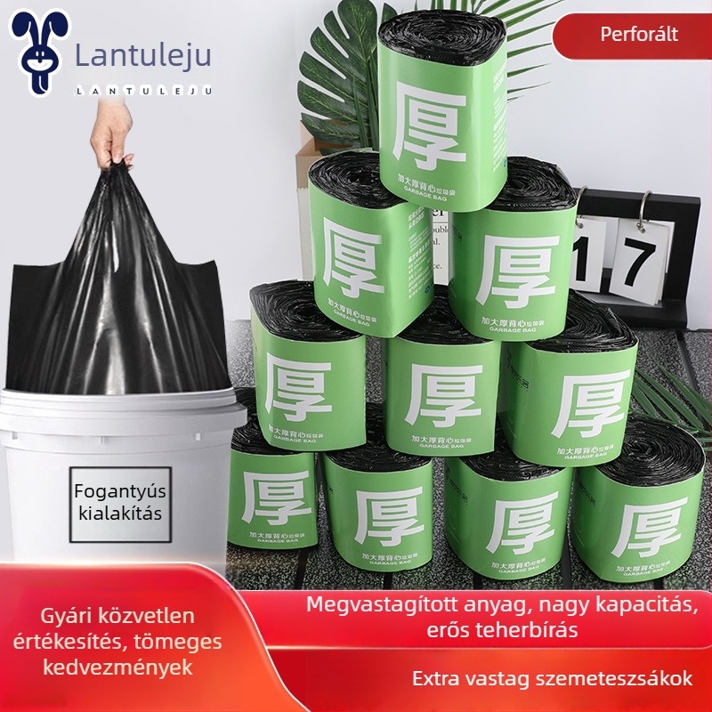 Nagy méretű mellény-stílusú szemeteszsákok háztartási használatra, vastagított műanyagból