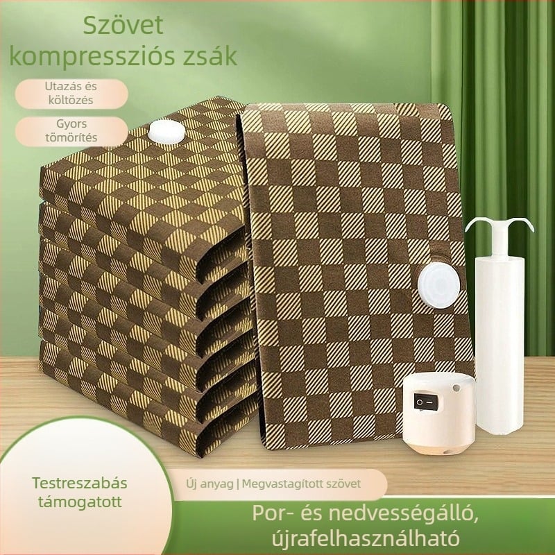 DOV vákuum tároló tömörítő tasak, vastag textil, extra nagy méretű rendező takarókhoz és ruházathoz