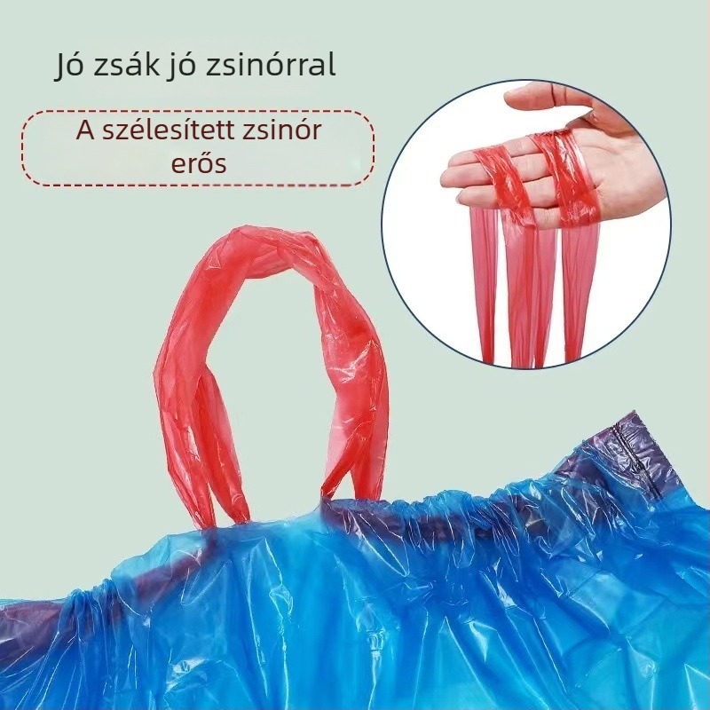 Háztartási húzózáras szemeteszsákok, hordozható és vastagított, gazdaságos készlet konyhai kukához, közepes és nagy méret