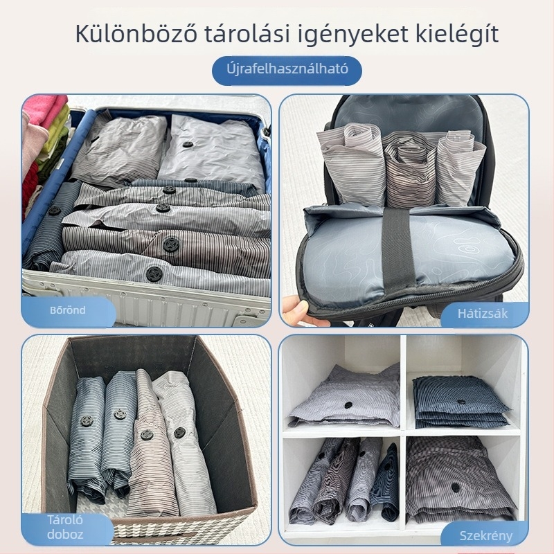 Zhen Ni vastagított vákuum-kompressziós tasak, kézzel görgethető, pumpa nélkül, utazásokhoz, kollégiumi szobákhoz és üzleti utakhoz