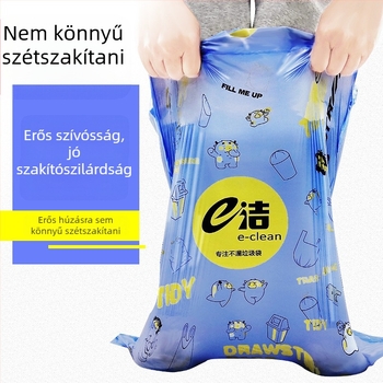 Vastagított szemeteszsák zsinóros kialakítással, otthoni használatra, fogantyúval