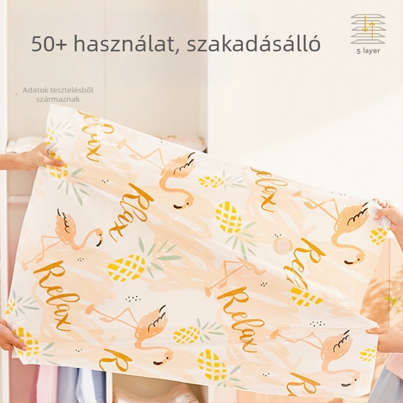 Háztartási nagyméretű vákuumos tárolózsák pumpával - vastagított tömörítő zsák paplanok és ruhák számára
