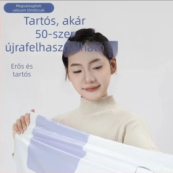 Vastag 3D vákuum tároló zsák paplanokhoz, ruhákhoz és pehelyhez – nedvességálló tömörítő zsák pumpa nélkül