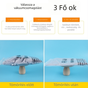 Átlátszó ruházati vákuumos tasak, fulladás elleni védelem, PA+PE anyagból