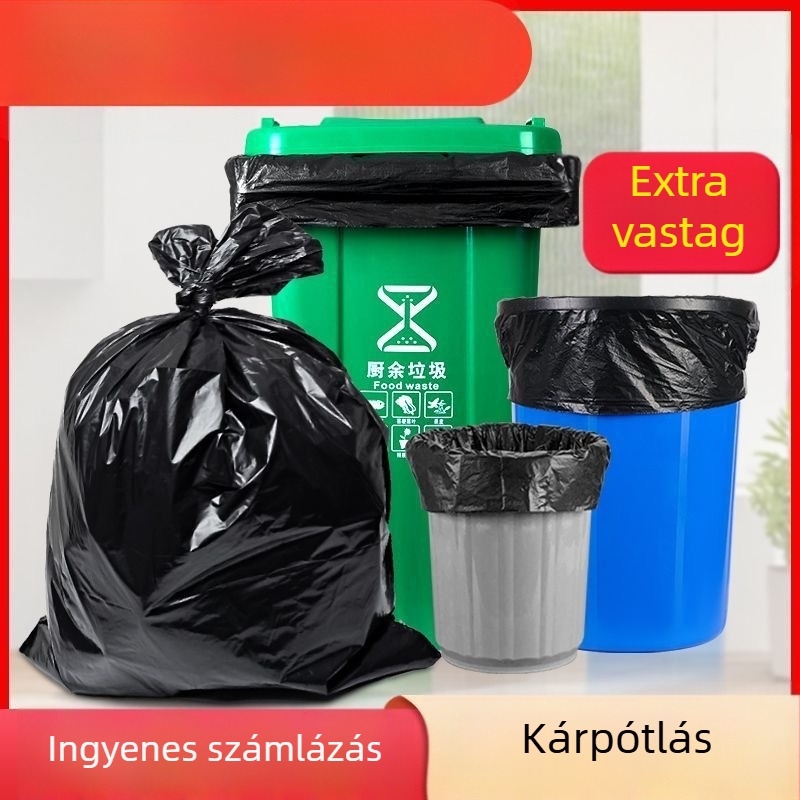 Extra-nagy egyszer használatos műanyag szemeteszsákok kereskedelmi cateringhez, mellény-stílus, 1000 darabos csomag