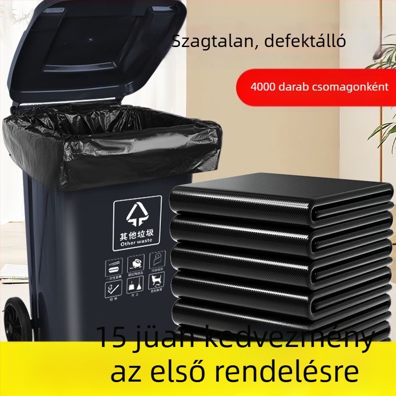Extra-nagy egyszer használatos műanyag szemeteszsákok kereskedelmi cateringhez, mellény-stílus, 1000 darabos csomag