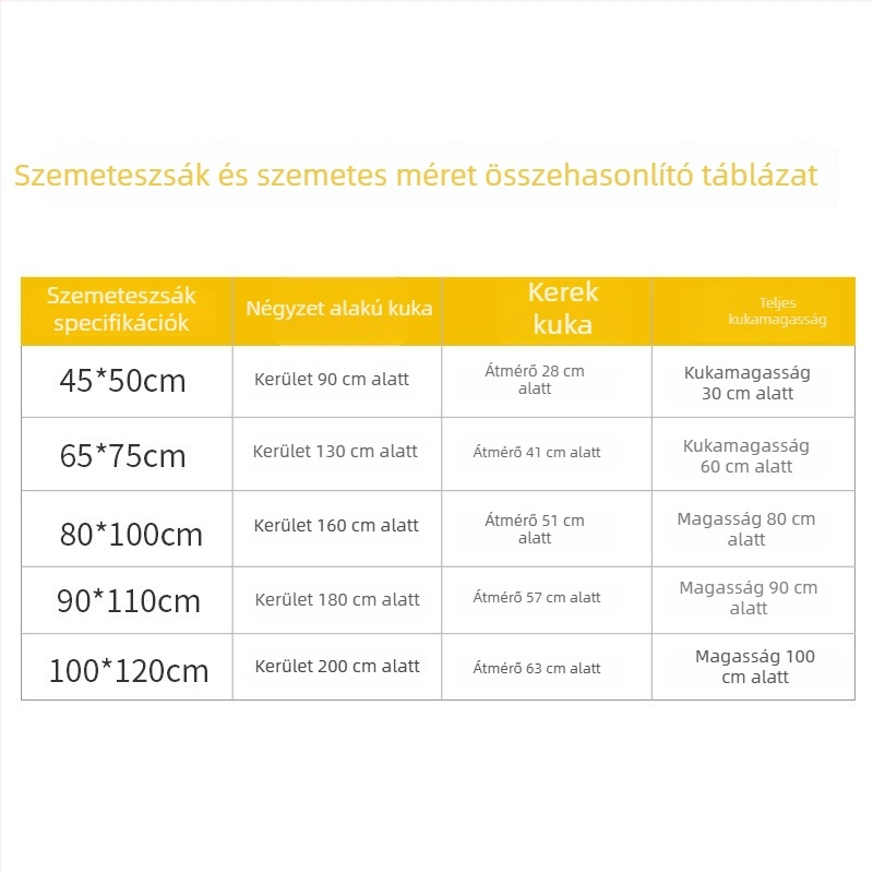 Vastagított sárga orvosi hulladékzsák, lapos szájú mellény-típus, egyszer használatos, PE anyag, kórházi használatra