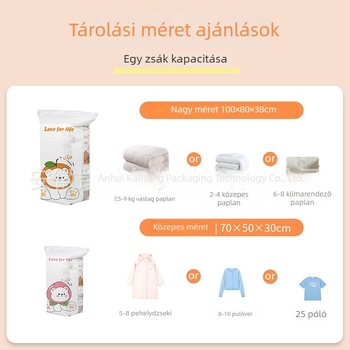 Extrán nagy méretű 3D tároló tasakok szezonális ruhák és paplanok tárolására