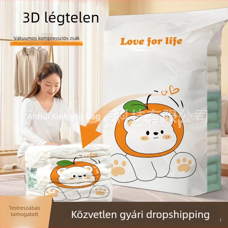 Extrán nagy méretű 3D tároló tasakok szezonális ruhák és paplanok tárolására