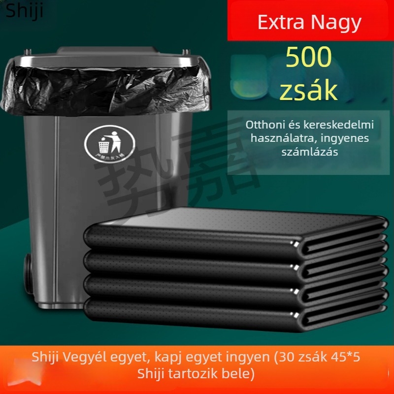 Kereskedelmi használatra, vastagított fekete műanyag szemeteszsákok konyha és higiéniai célokra, 60L és 80L