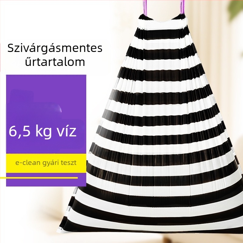 E Clean vastagított és nagy méretű szemeteszsákok kötőfűzővel, hordozhatóak, HDPE, egyszer használatos, nagy méret, 12 darab/doboz