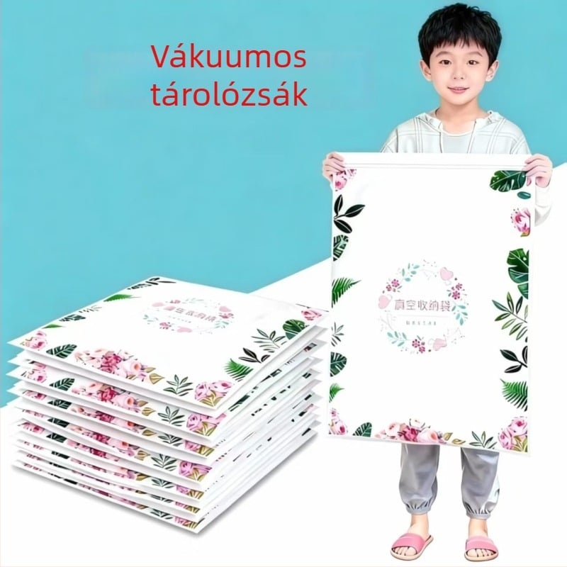 Vákuumos tárolózsák vastagított paplanhoz és pehelykabáthoz, pumpával, utazáshoz