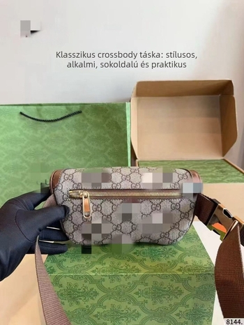 Női bőr keresztpántos válltáska retro mintával, városi stílus, közepes méret