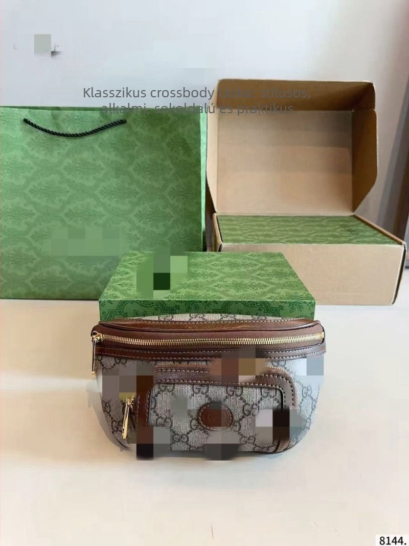 Női bőr keresztpántos válltáska retro mintával, városi stílus, közepes méret