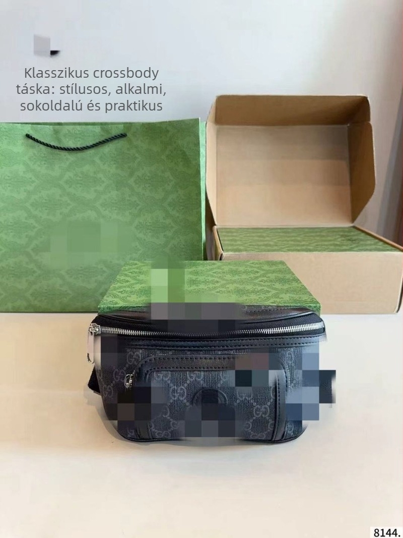 Női bőr keresztpántos válltáska retro mintával, városi stílus, közepes méret