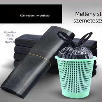 Fogantyús szemeteszsákok, mellény-stílusú műanyag zacskók háztartási használatra, gazdaságos csomag, extra vastag, nagy kapacitás