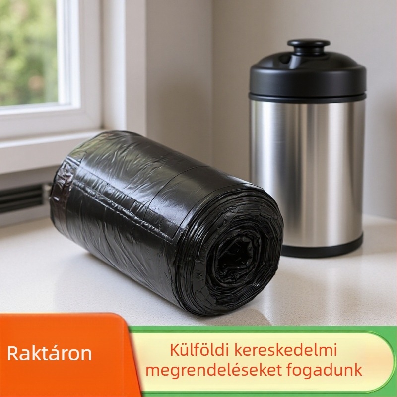 Háztartási szemeteszsákok húzózsinórral, vastak, konyhai felhasználásra, 100 darab, nagy műanyag zacskók