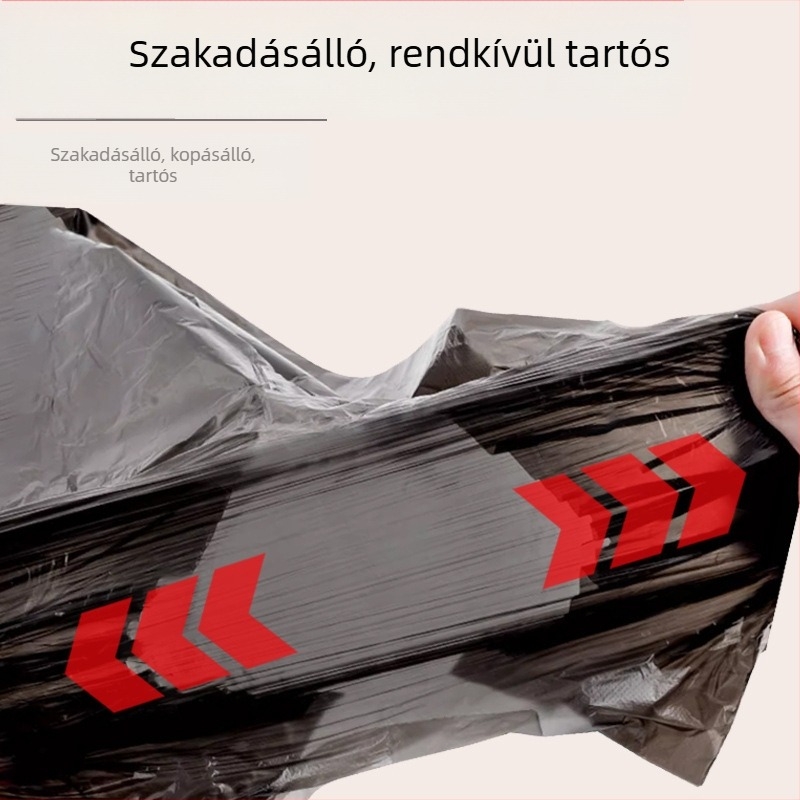 Háztartási szemeteszsákok húzózsinórral, vastak, konyhai felhasználásra, 100 darab, nagy műanyag zacskók