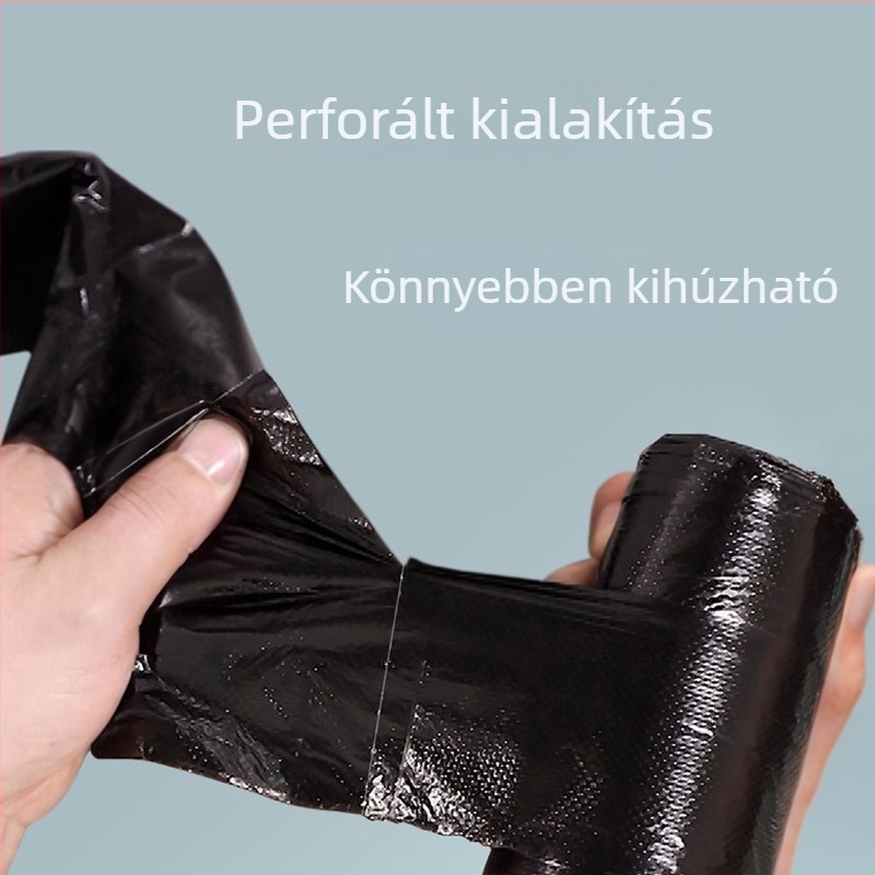 Háztartási szemeteszsákok, vastagított kivitelűek, nagy méret, hordozható, fekete, konyhai