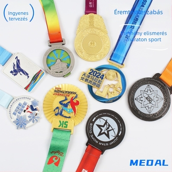 Személyre szabott maratoni érmek és sportesemény érmei; kosárlabda, futball és kerékpár plakettek