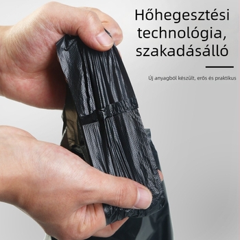 Masszív, fekete színű mellény-stílusú konyhai szemeteszsákok, nagy méret, egyszer használatos