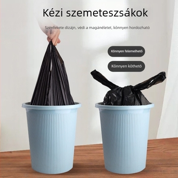 Masszív, fekete színű mellény-stílusú konyhai szemeteszsákok, nagy méret, egyszer használatos
