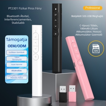Vezeték nélküli lézerpointer oktatáshoz és prezentációkhoz Seewo fehér táblához, újratölthető, USB, PPT oldalváltó