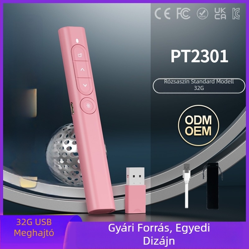 Vezeték nélküli lézerpointer oktatáshoz és prezentációkhoz Seewo fehér táblához, újratölthető, USB, PPT oldalváltó