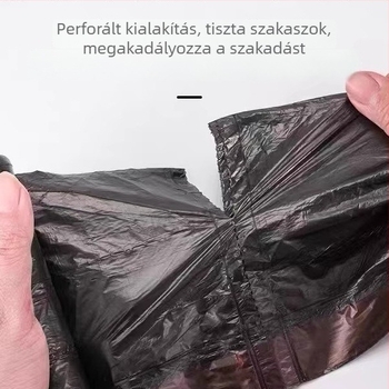 Hordozható húzózsinóros szemeteszsákok, háztartási használatra, fekete, nagy méret, vastag kivitel, csomag nagy tételben