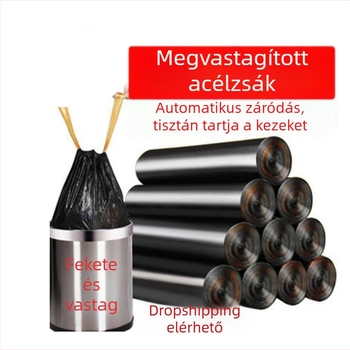 Háztartási szemeteszsák kötős záródással, nagy méret, konyhai szemeteszsák, PE műanyag