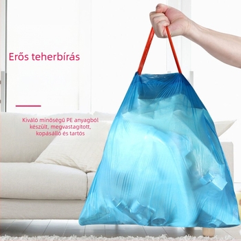 Háztartási szemeteszsák kötős záródással, nagy méret, konyhai szemeteszsák, PE műanyag
