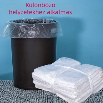 Egyszer használatos fehér szemeteszsákok, sík szájú, megvastított változat, méretek 45×45×50 cm, 10 000 darabos csomag.