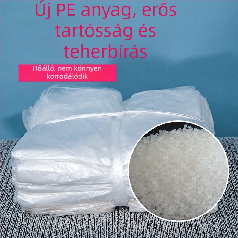 Egyszer használatos fehér szemeteszsákok, sík szájú, megvastított változat, méretek 45×45×50 cm, 10 000 darabos csomag.