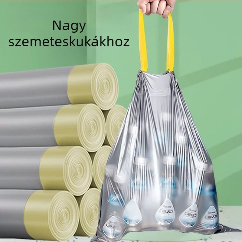 Vastagított húzós szemeteszsák, extrán nagy méret; négyzet alakú konyhai vödör 30 L