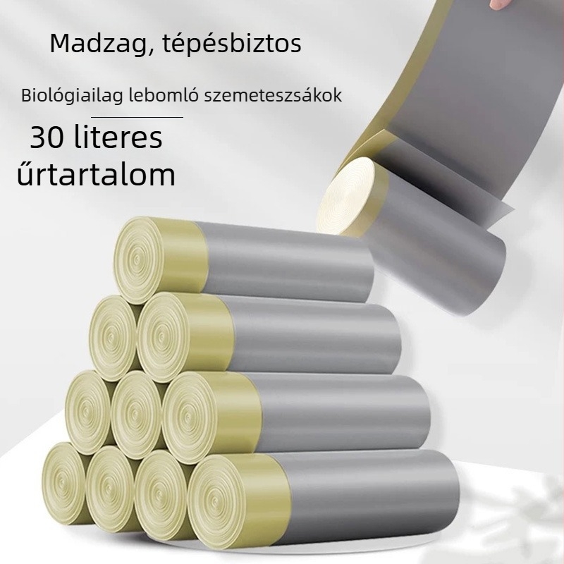 Vastagított húzós szemeteszsák, extrán nagy méret; négyzet alakú konyhai vödör 30 L