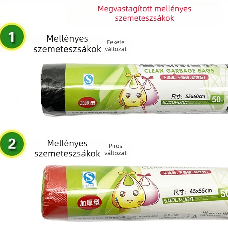 Háztartási szemeteszsákok, kézben hordozhatóak, vastagított, extra vastag, nagy méretűek, konyhai kukához – otthon, iroda, iskola – 30 tekercs