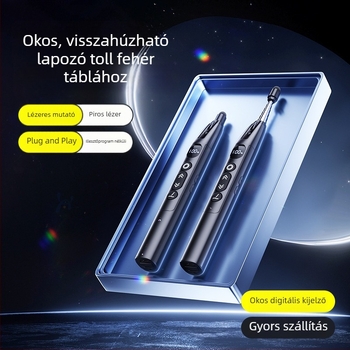 Vezeték nélküli lézeres multimédiás mutató, teleszkópos oldalpártoló tollal és digitális kijelzővel oktatáshoz és prezentációkhoz