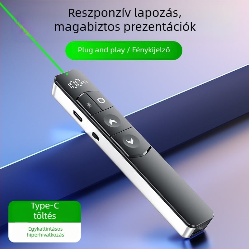 S10 lézeres oldalváltó toll multimédiás vetítéshez, PPT prezentációkhoz és iroda értekezletekhez — vezeték nélküli távirányító, újratölthető toll