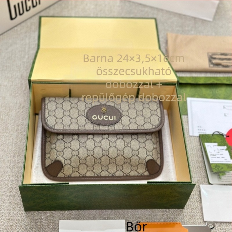 Női crossbody táska fedéllel és bőr csattal, tigris fej mintával, több rekesz
