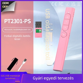 Újratölthető, kettős lézeres prezentációs toll okos fehér táblához
