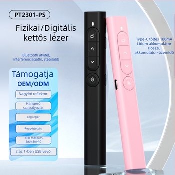 Újratölthető, kettős lézeres prezentációs toll okos fehér táblához