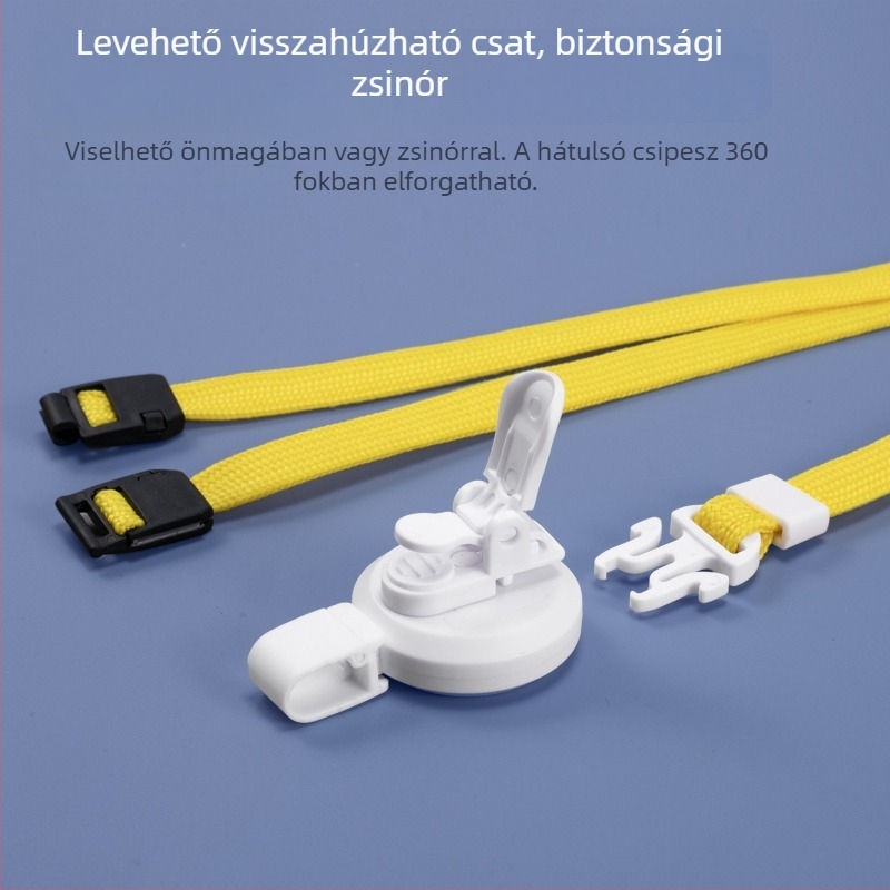 Akril ID-kártyatartó visszahúzható csattal és nyakpánttal
