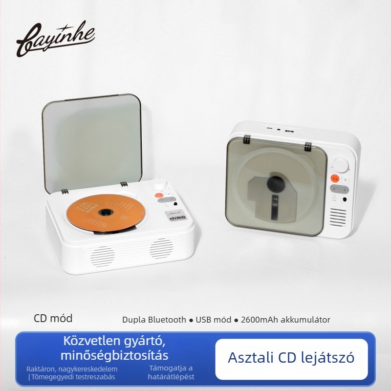 Bayin Box CD lejátszó Bluetooth-kétirányúval, asztali multifunkcionális USB audió lejátszó testreszabható